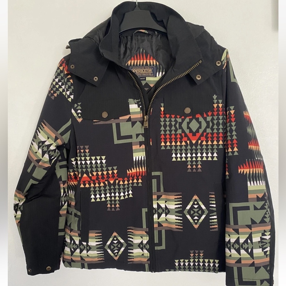 EUC Pendleton Aztec Black Sequoia Anorak Jacket Woman's size Medium